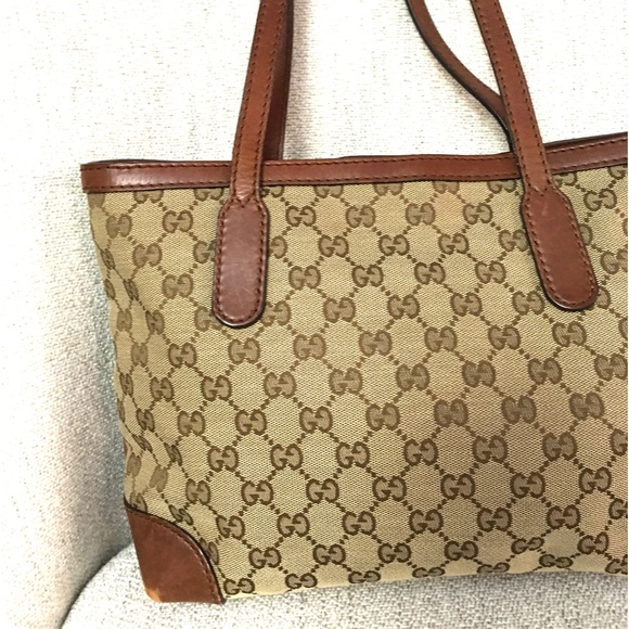 Gucci authentic brown monogram canvas tote bag - Picture 8 of 15